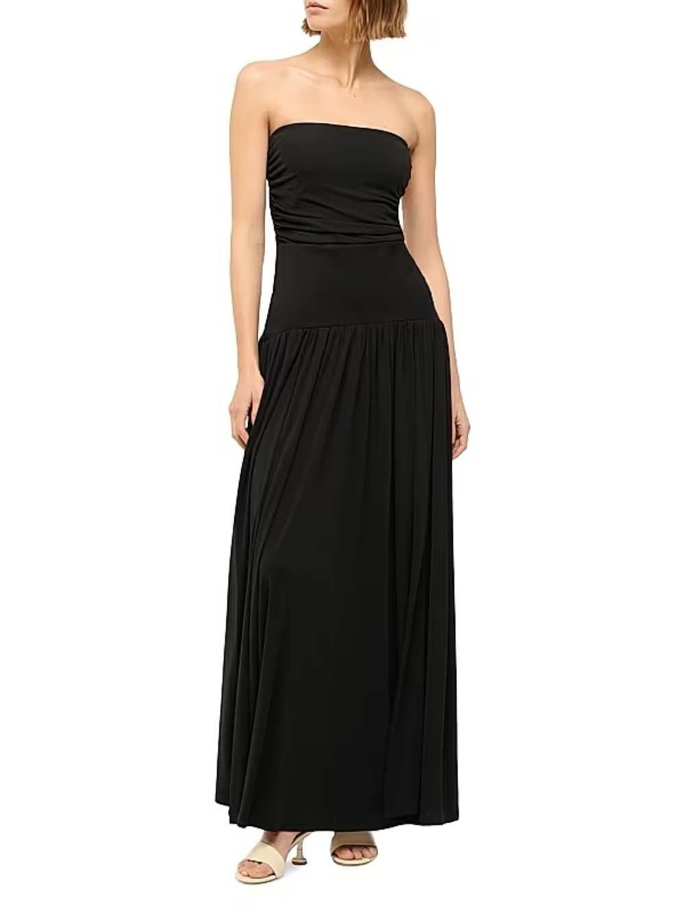 Staud Mariana Strapless Maxi Dress Black